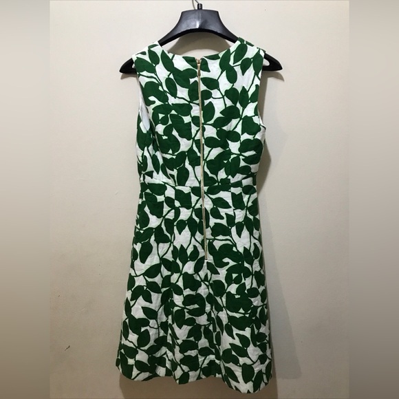 Kate Spade Quilted Garden Leaves Pique A-Line Dress, Green, Size 2! - Picture 10 of 10
